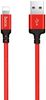 X14 podatkovni kabel, Lightning na USB, 1m, 3A, pleten, rdeč