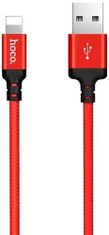 Hoco X14 podatkovni kabel, Lightning na USB, 1m, 3A, pleten, rdeč