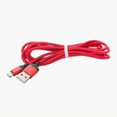 Hoco X14 podatkovni kabel, Micro USB na USB, 2 m, 2,1A, pleten, rdeč