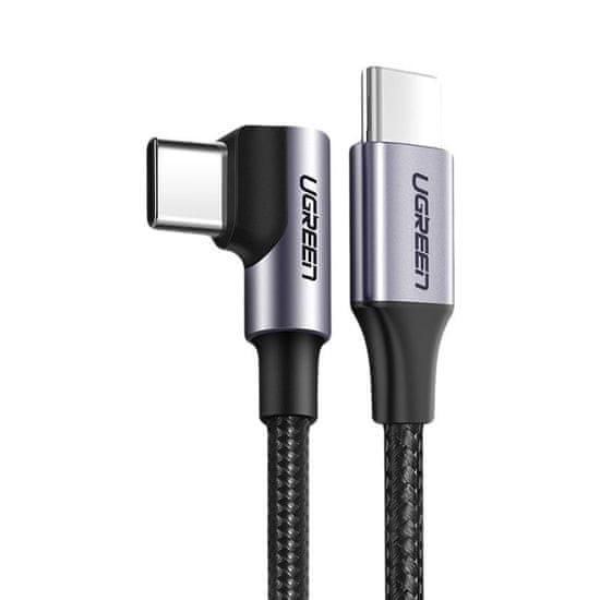 Ugreen Angled kabel USB-C / USB-C PD 60W 3A 1m, črna