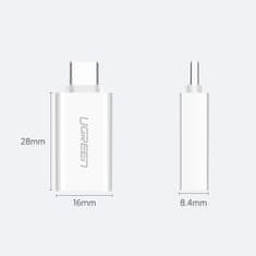 Ugreen OTG adapter USB 3.0 / USB-C F/M, belo