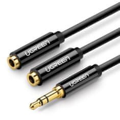 Ugreen Splitter avdio kabel 3.5mm mini jack 25cm, črna