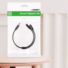 Ugreen Splitter avdio kabel 3.5mm mini jack 25cm, črna