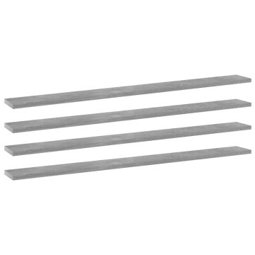 Vidaxl Dodatne police za omaro 4 kosi betonsko sive 100x10x1,5 cm