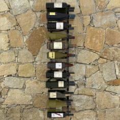 Greatstore Stensko stojalo za vino za 36 steklenic črno železo