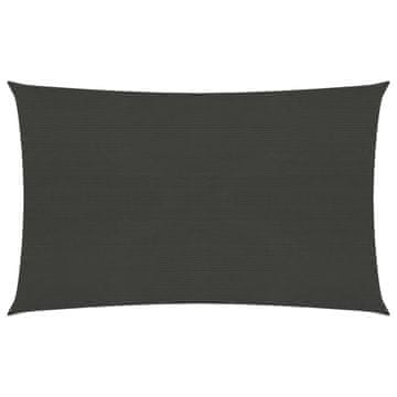 Vidaxl Senčno jadro 160 g/m2 antracitno 2,5x4 m HDPE