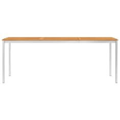 Vidaxl Vrtna jedilna miza 200x100x75cm akacijev les in nerjaveče jeklo
