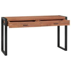 Vidaxl Pisalna miza z 2 predaloma 140x40x75 cm predelana tikovina