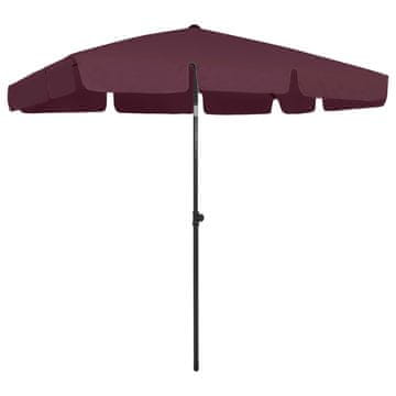 Vidaxl Senčnik za na plažo bordo rdeč 200x125 cm