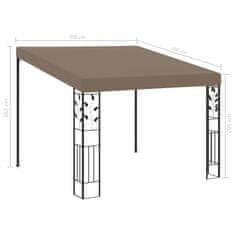 Vidaxl Paviljon za namestitev na steno 3x3x2,5 m taupe