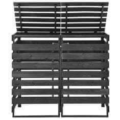 Vidaxl Dvojna lopa za smetnjake 140x75x121 cm barvana trdna borovina