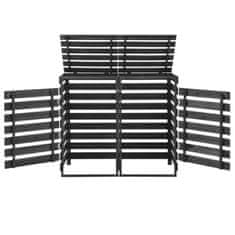 Vidaxl Dvojna lopa za smetnjake 140x75x121 cm barvana trdna borovina