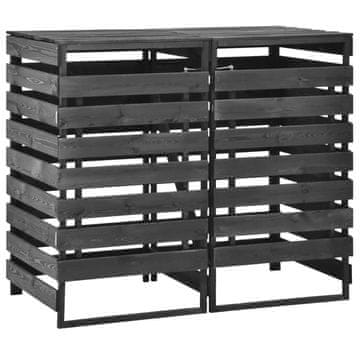 Vidaxl Dvojna lopa za smetnjake 140x75x121 cm barvana trdna borovina