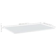 Vidaxl Dodatne police za omaro 4 kosi visok sijaj bele 80x50x1,5 cm