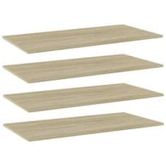 Vidaxl Dodatne police za omaro 4 kosi sonoma hrast 100x50x1,5 cm