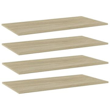 Vidaxl Dodatne police za omaro 4 kosi sonoma hrast 100x50x1,5 cm