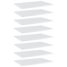 Vidaxl Dodatne police za omaro 8 kosov visok sijaj bele 60x40x1,5 cm