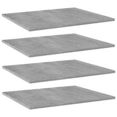 Vidaxl Dodatne police za omaro 4 kosi betonsko sive 60x50x1,5 cm