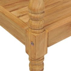Vidaxl Klop Batavia s kraljevsko modro blazino 120 cm trdna tikovina