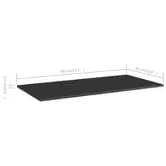 Vidaxl Dodatne police za omaro 8 kosov visok sijaj črne 80x30x1,5 cm