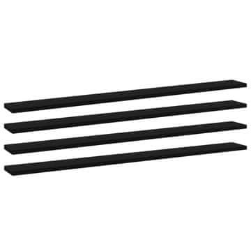 Vidaxl Dodatne police za omaro 4 kosi črne 100x10x1,5 cm iverna pl.