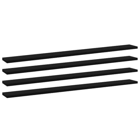 Greatstore Dodatne police za omaro 4 kosi črne 100x10x1,5 cm iverna pl.