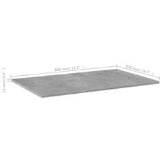 Vidaxl Dodatne police za omaro 4 kosi betonsko sive 80x50x1,5 cm