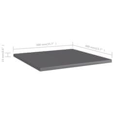 Vidaxl Dodatne police za omaro 8 kosov visok sijaj sive 40x40x1,5 cm