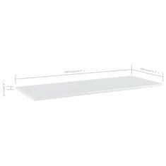 Vidaxl Dodatne police za omaro 4 kosi visok sijaj bele 100x40x1,5 cm