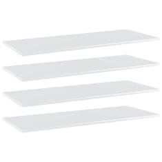 Vidaxl Dodatne police za omaro 4 kosi visok sijaj bele 100x40x1,5 cm