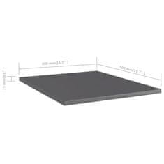 Vidaxl Dodatne police za omaro 8 kosov visok sijaj sive 40x50x1,5 cm