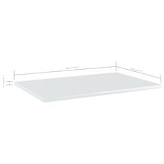 Vidaxl Dodatne police za omaro 4 kosi visok sijaj bele 60x40x1,5 cm