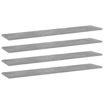 Vidaxl Dodatne police za omaro 4 kosi betonsko sive 100x20x1,5 cm