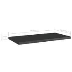 Vidaxl Dodatne police za omaro 4 kosi visok sijaj črne 40x20x1,5 cm