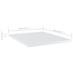 Vidaxl Dodatne police za omaro 4 kosi visok sijaj bele 40x50x1,5 cm