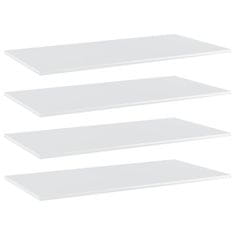 Vidaxl Dodatne police za omaro 4 kosi visok sijaj bele 100x50x1,5 cm