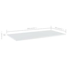 Vidaxl Dodatne police za omaro 4 kosi visok sijaj bele 100x50x1,5 cm
