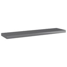 Vidaxl Dodatne police za omaro 4 kosi visok sijaj sive 40x10x1,5 cm