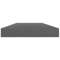 Vidaxl Dodatne police za omaro 4 kosi visok sijaj sive 40x10x1,5 cm