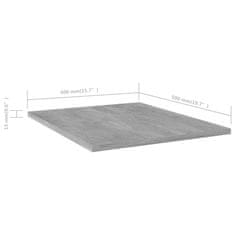 Vidaxl Dodatne police za omaro 4 kosi betonsko sive 40x50x1,5 cm