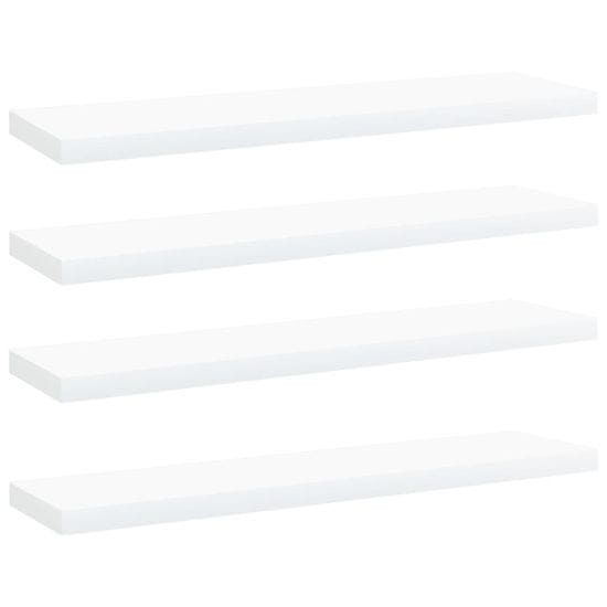 Vidaxl Dodatne police za omaro 4 kosi bele 40x10x1,5 cm iverna plošča