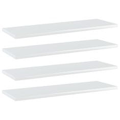 Vidaxl Dodatne police za omaro 4 kosi visok sijaj bele 60x20x1,5 cm