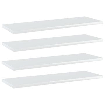 Vidaxl Dodatne police za omaro 4 kosi visok sijaj bele 60x20x1,5 cm