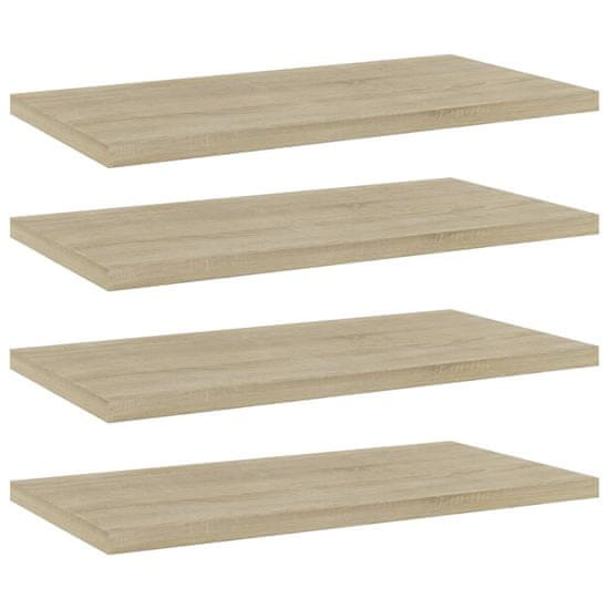 Vidaxl Dodatne police za omaro 4 kosi sonoma hrast 40x20x1,5 cm