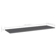 Vidaxl Dodatne police za omaro 8 kosov visok sijaj sive 100x30x1,5 cm