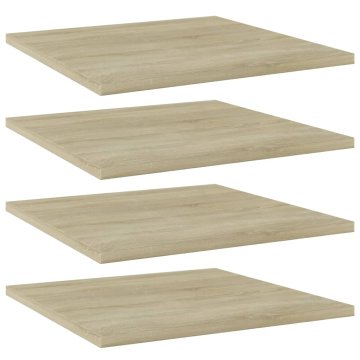 Vidaxl Dodatne police za omaro 4 kosi sonoma hrast 40x40x1,5 cm