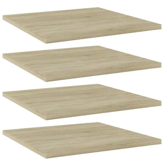 Vidaxl Dodatne police za omaro 4 kosi sonoma hrast 40x40x1,5 cm