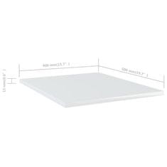 Vidaxl Dodatne police za omaro 8 kosov visok sijaj bele 40x50x1,5 cm