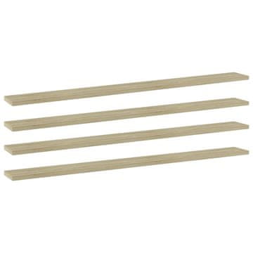 Vidaxl Dodatne police za omaro 4 kosi sonoma hrast 100x10x1,5 cm
