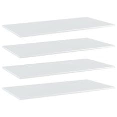 Vidaxl Dodatne police za omaro 4 kosi visok sijaj bele 80x20x1,5 cm